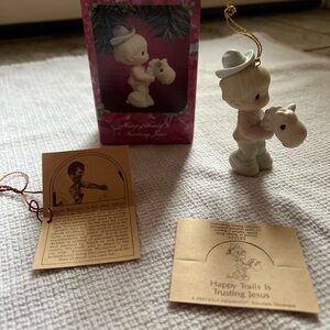 Vintage Precious Moments Antique Collectible Cowboy Ornament